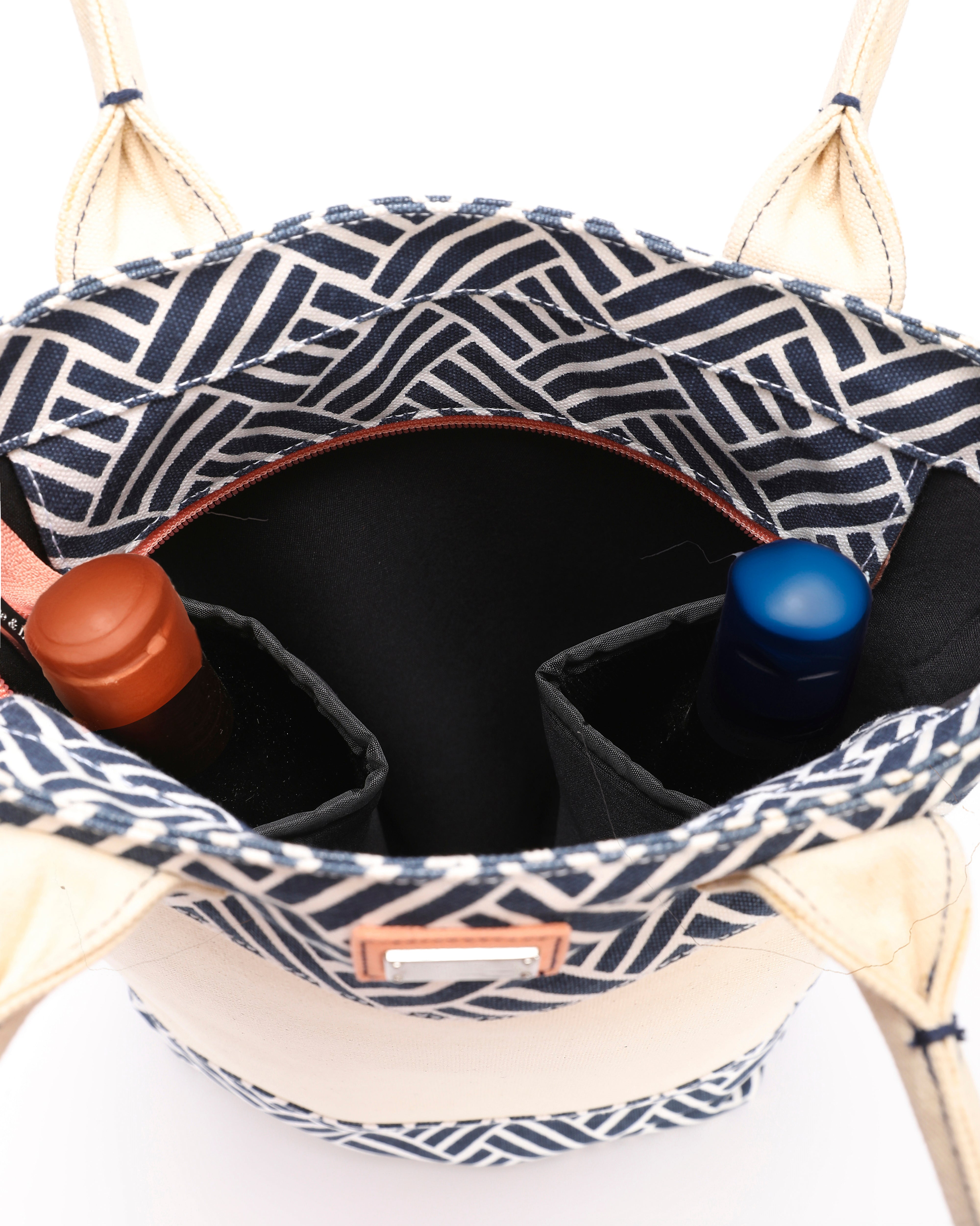 Double bottle wine tote - Grapes Print