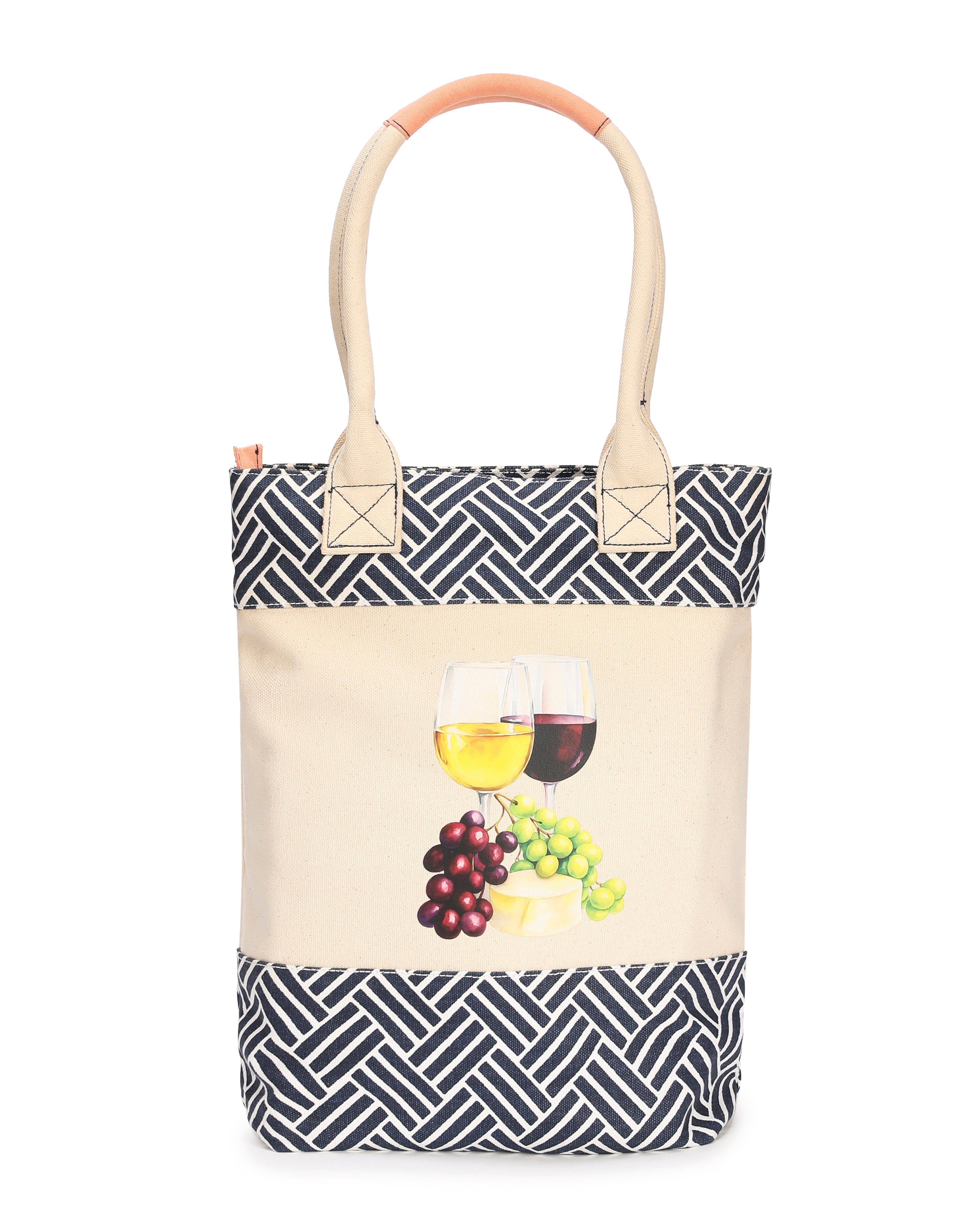 Double bottle wine tote - Grapes Print