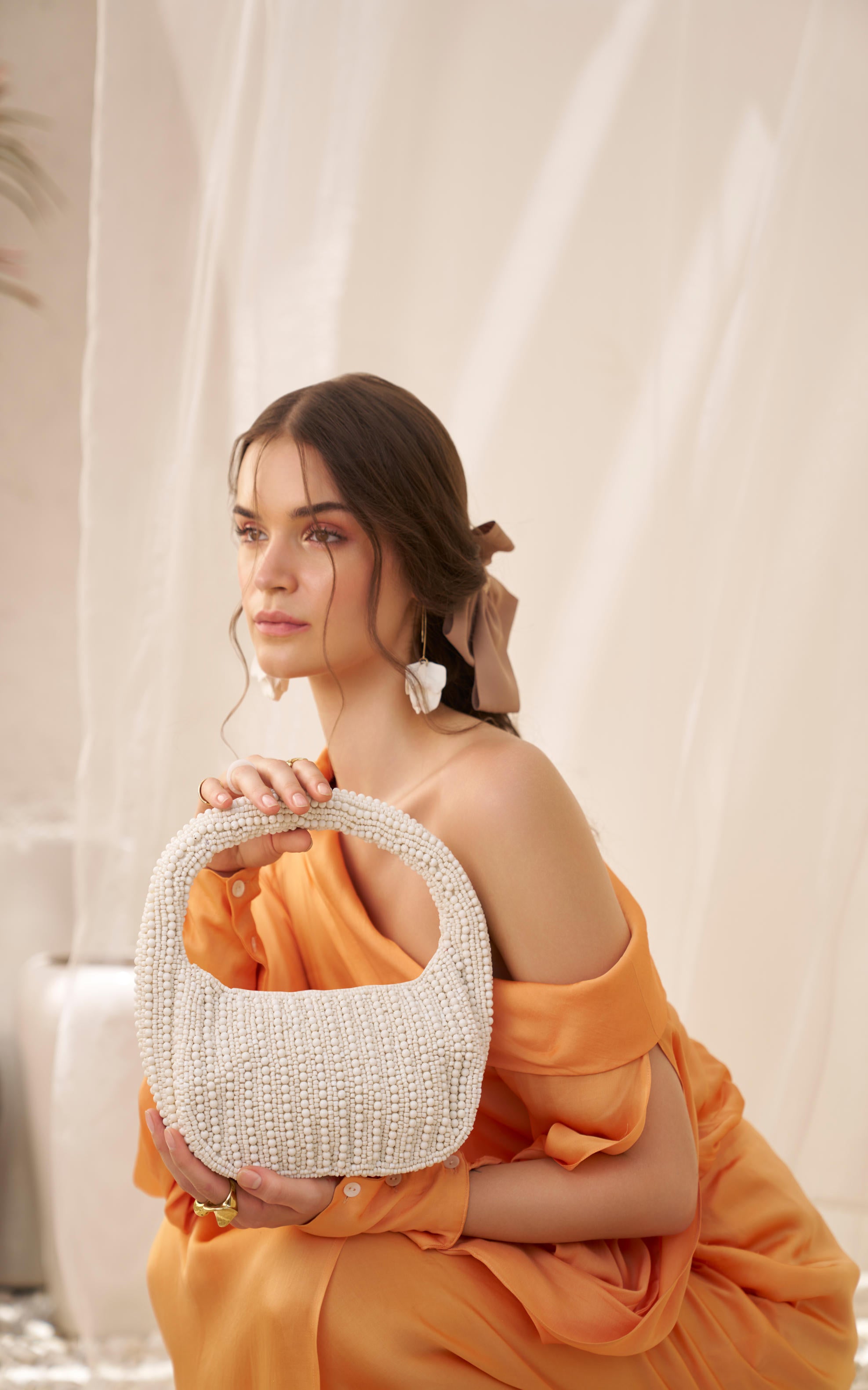 BEADED HANDBAG IVORY