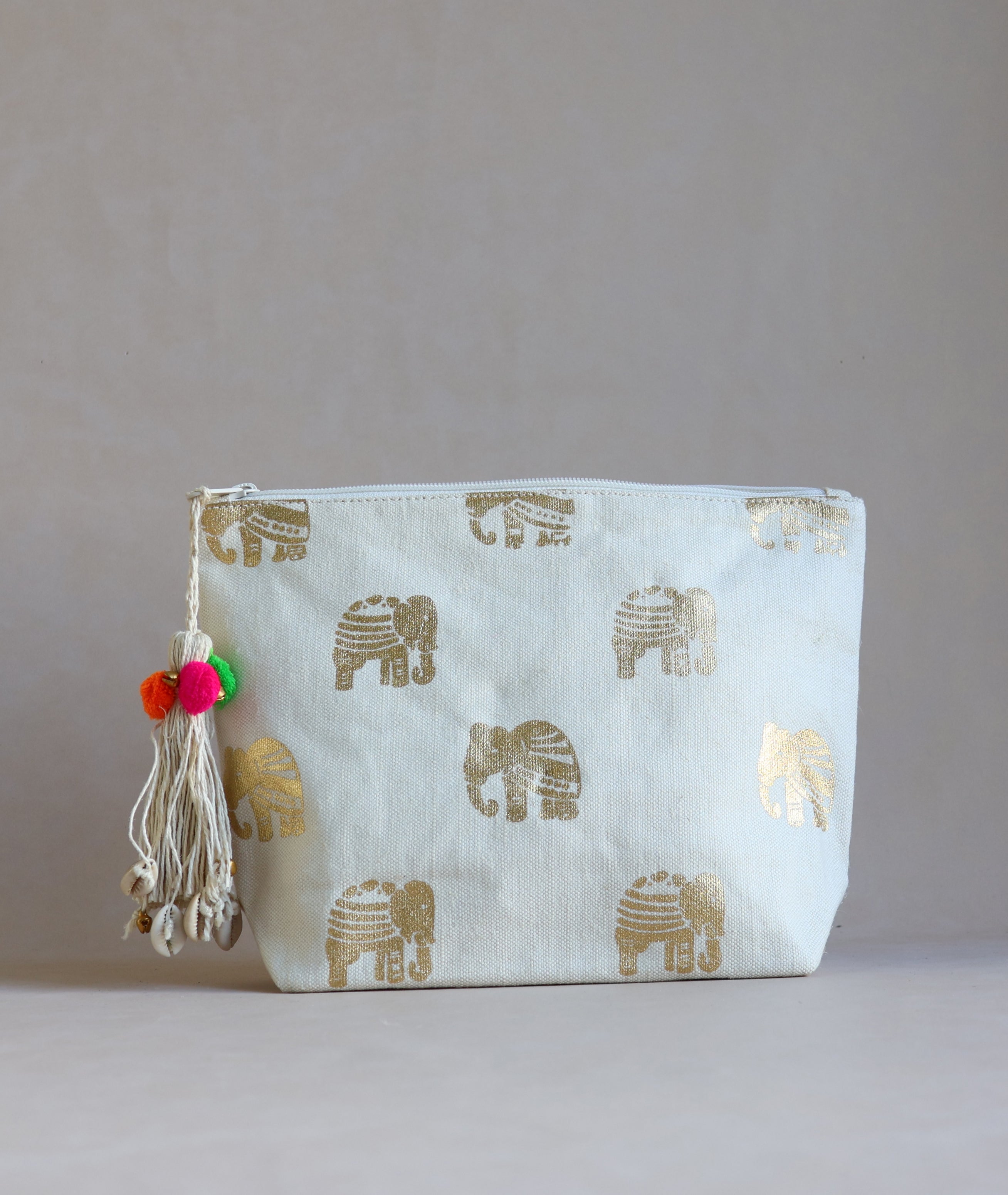 Elephant motif Vanity pouch