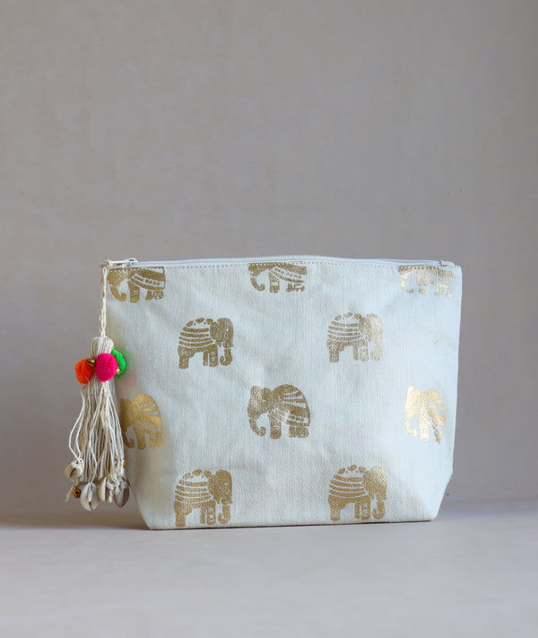 Elephant motif Vanity pouch