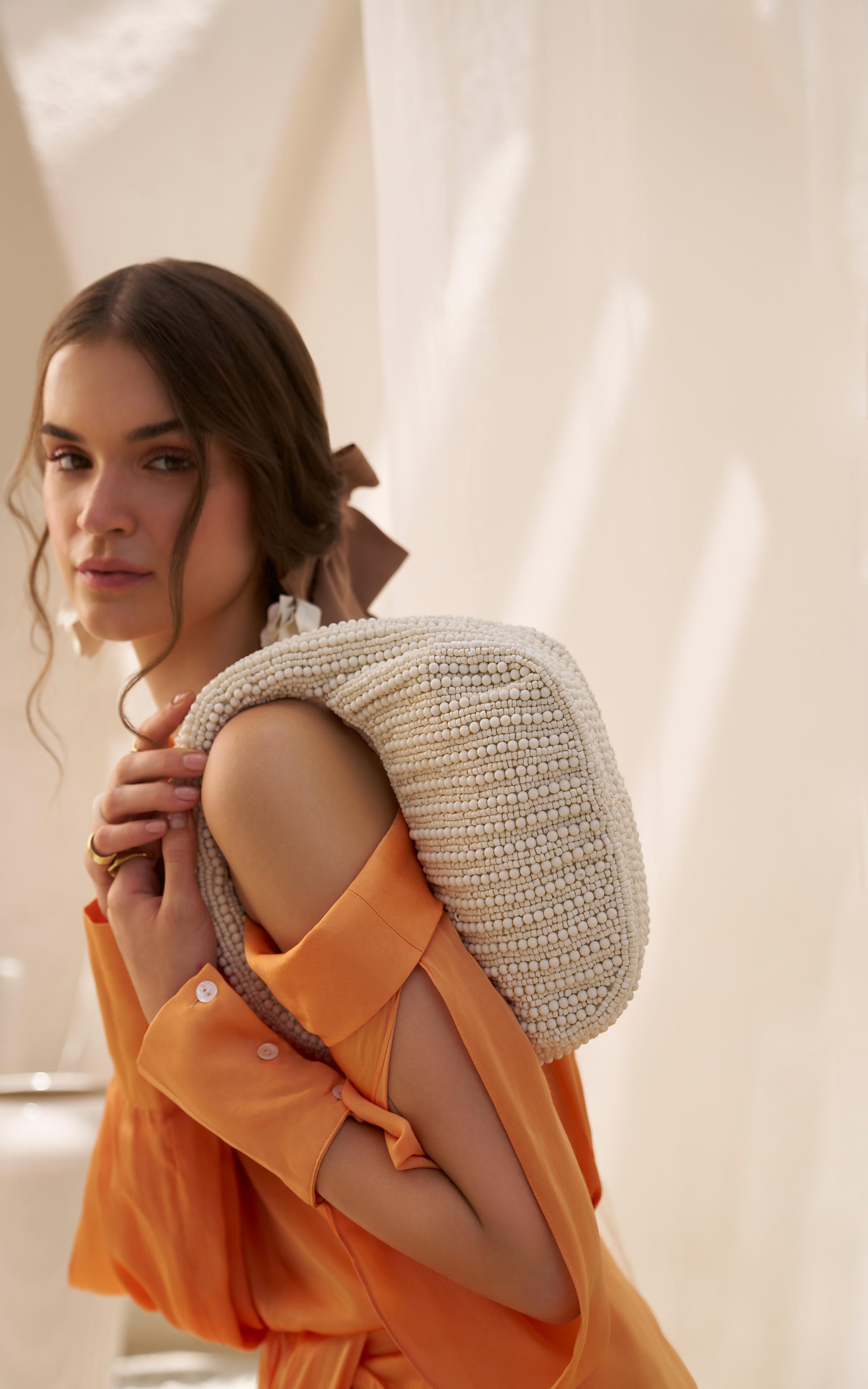 BEADED HANDBAG IVORY