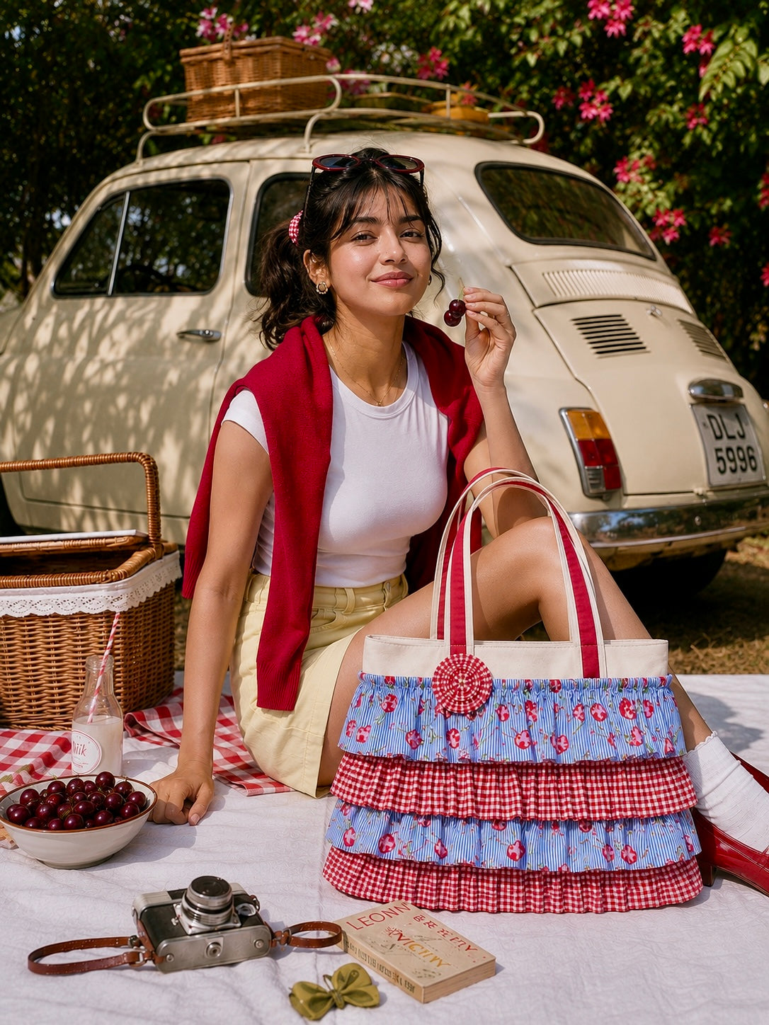 ROSETTE RUFFLE TOTE