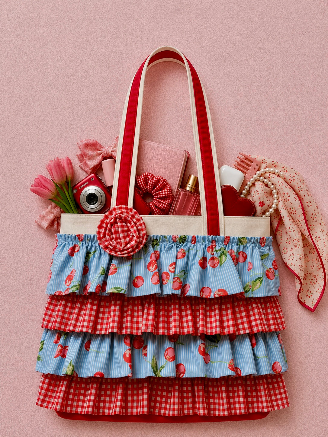 ROSETTE RUFFLE TOTE