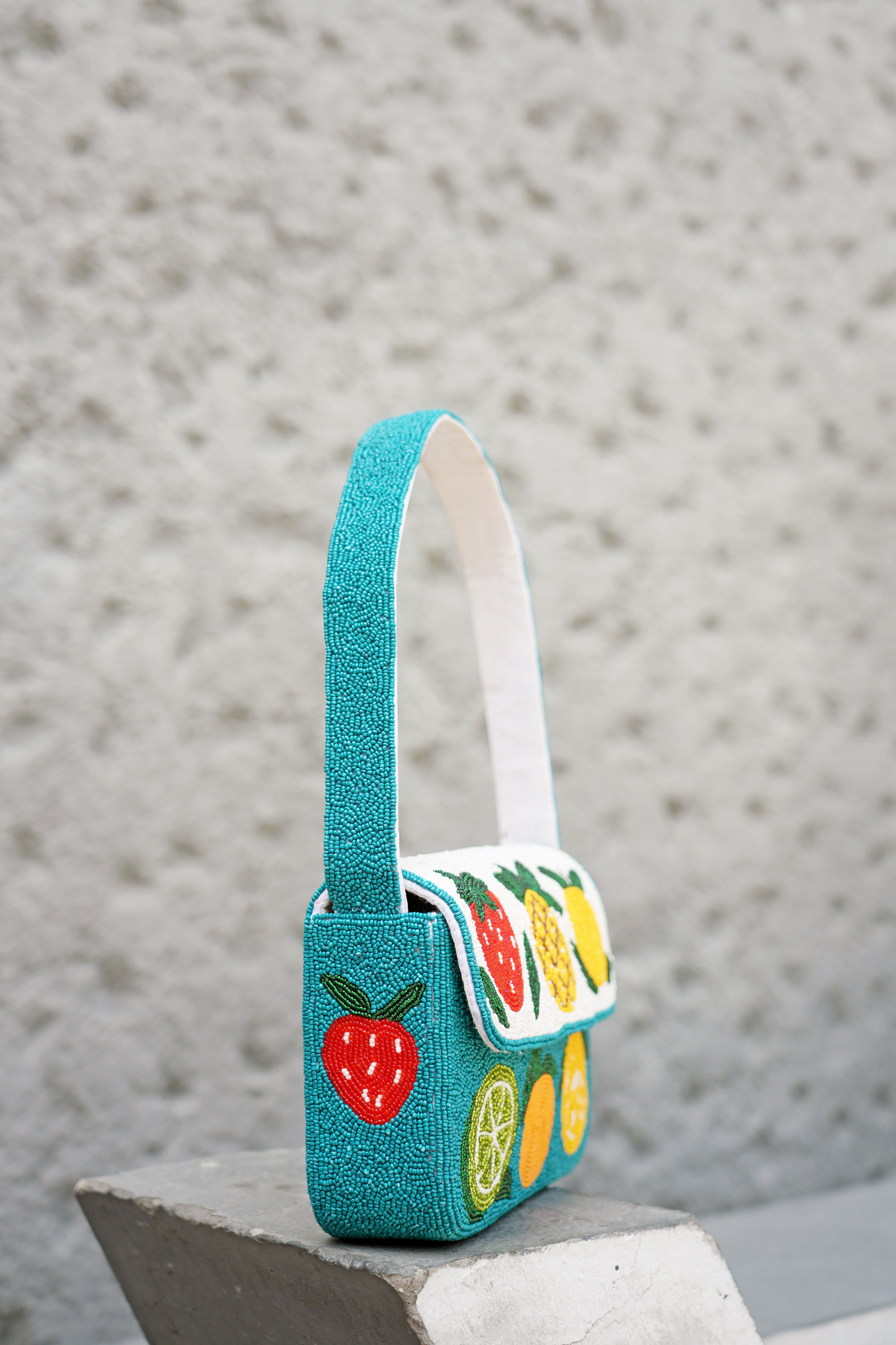 Fruit Fiesta Beaded Shoulder Bag