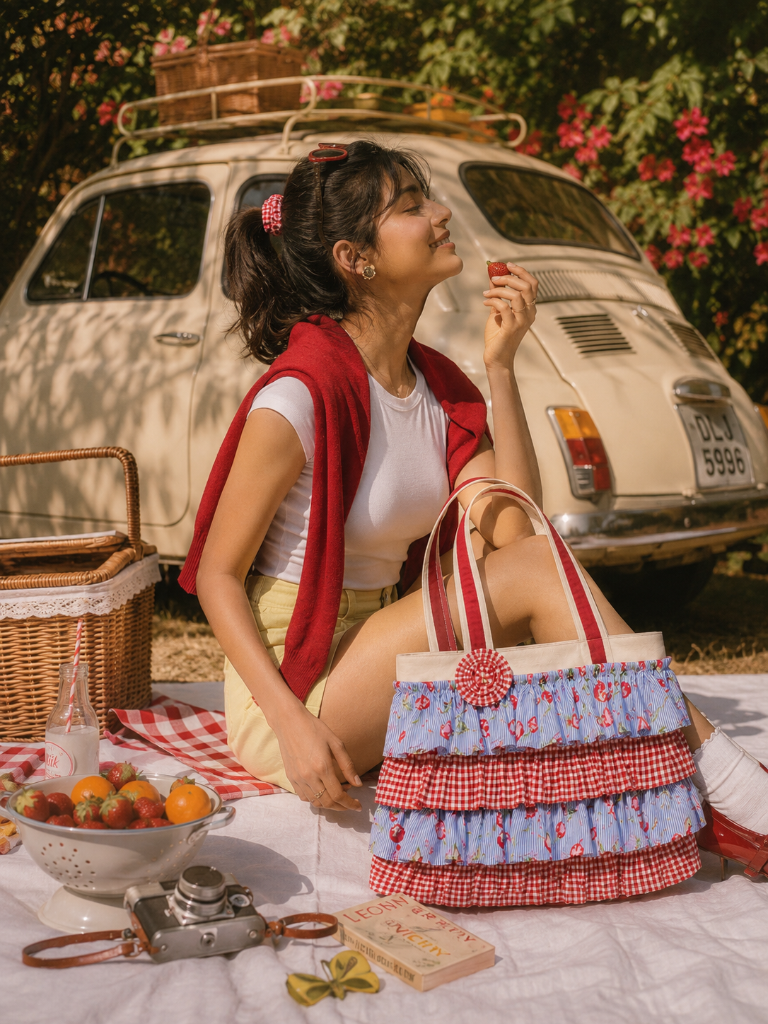 ROSETTE RUFFLE TOTE
