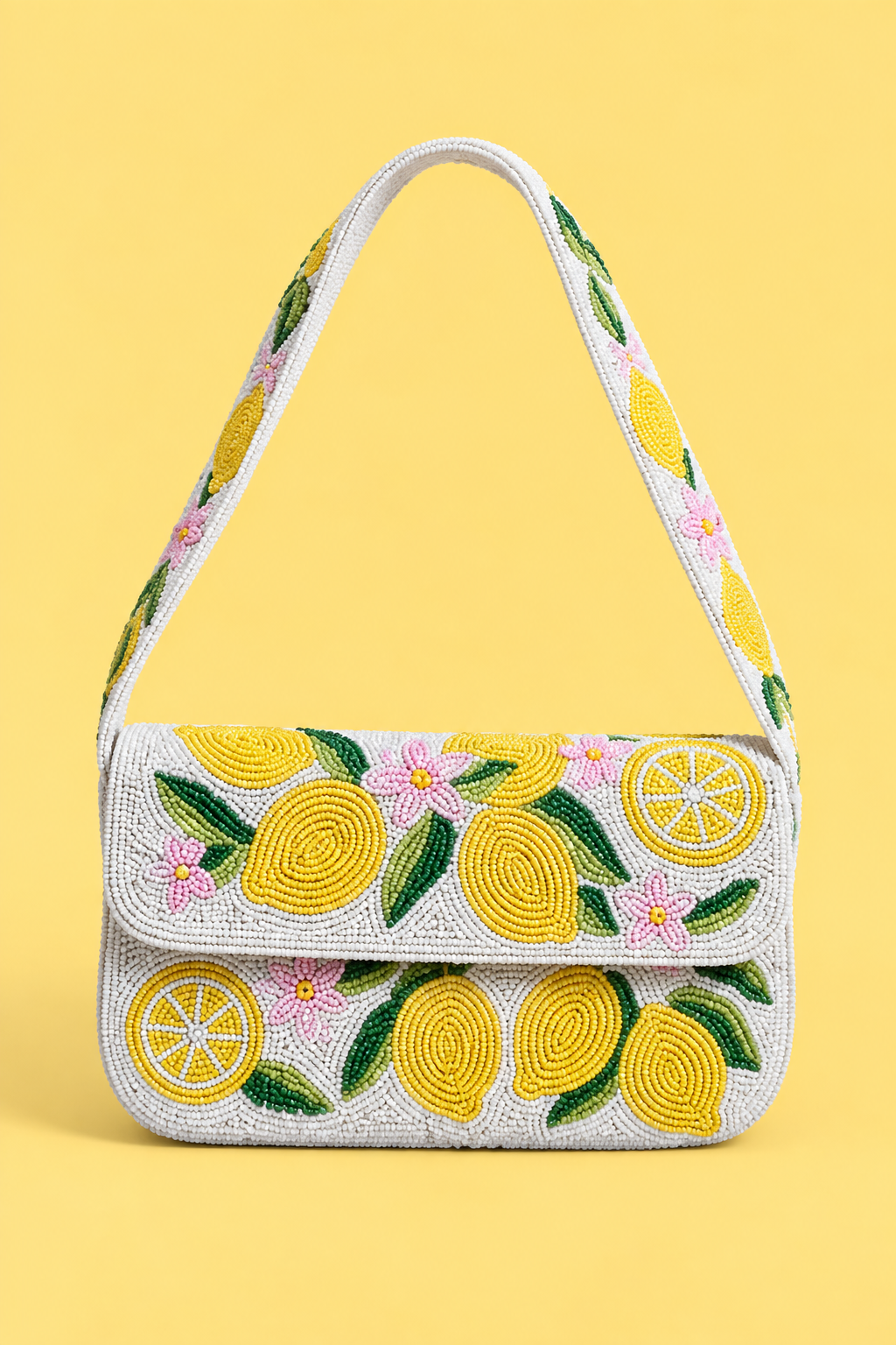 Citrus Crush Beaded Shoulder Bag