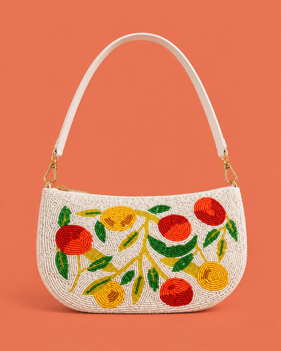 CITRUS BLOOM BEADED SHOULDER BAG