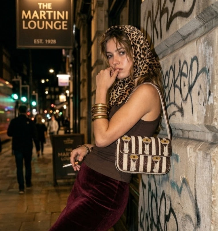 Espresso Martini Beaded Shoulder Bag