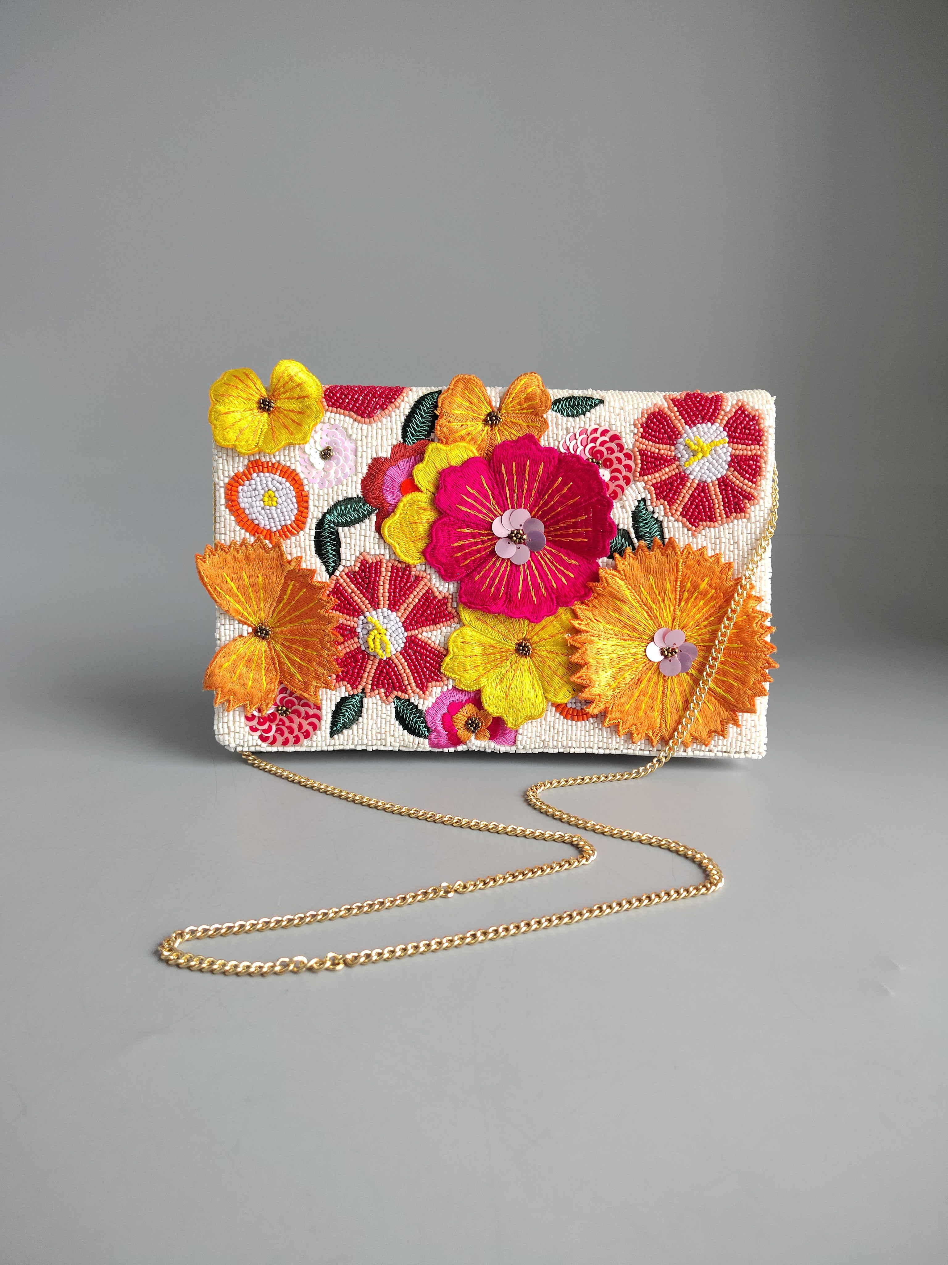 FLORAL FIX 3D ENVELOPE CLUTCH