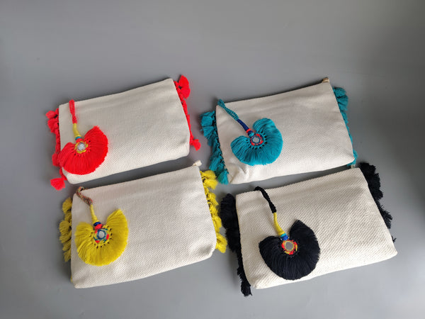 Boho fringe vanity pouch
