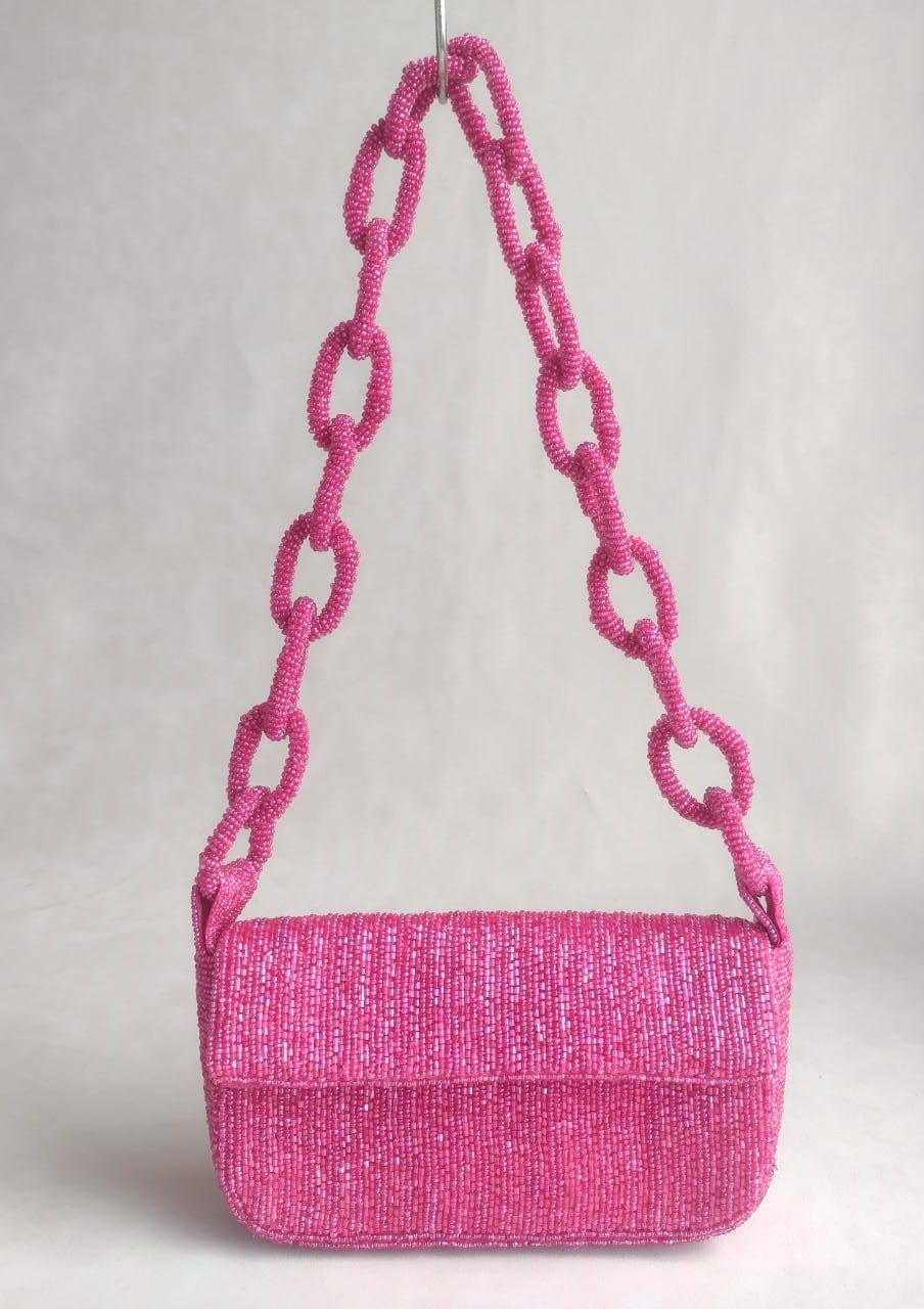 CHAIN STRAP BEADED BAG