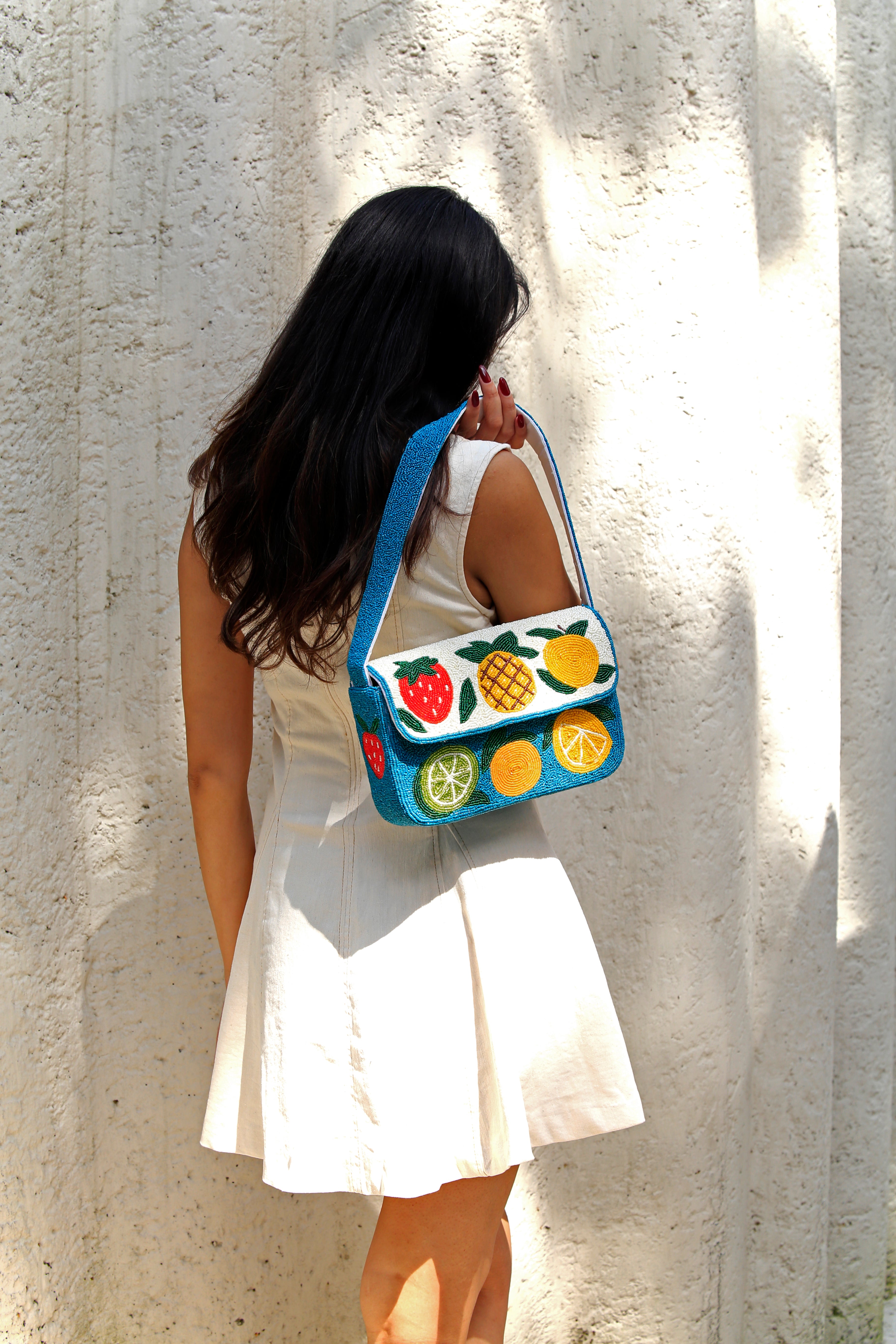 Fruit Fiesta Beaded Shoulder Bag