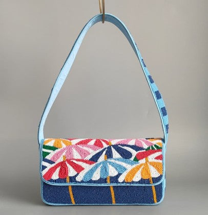 PITTER PATTER & SHELL BEADED SHOULDER BAG & COIN POUCH
