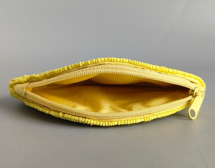 NATKHAT NIMBU LEMON & LEMONY BEADED SHOULDER BAG & COIN POUCH