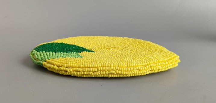 NATKHAT NIMBU LEMON & LEMONY BEADED SHOULDER BAG & COIN POUCH