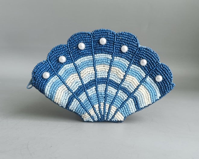PITTER PATTER & SHELL BEADED SHOULDER BAG & COIN POUCH