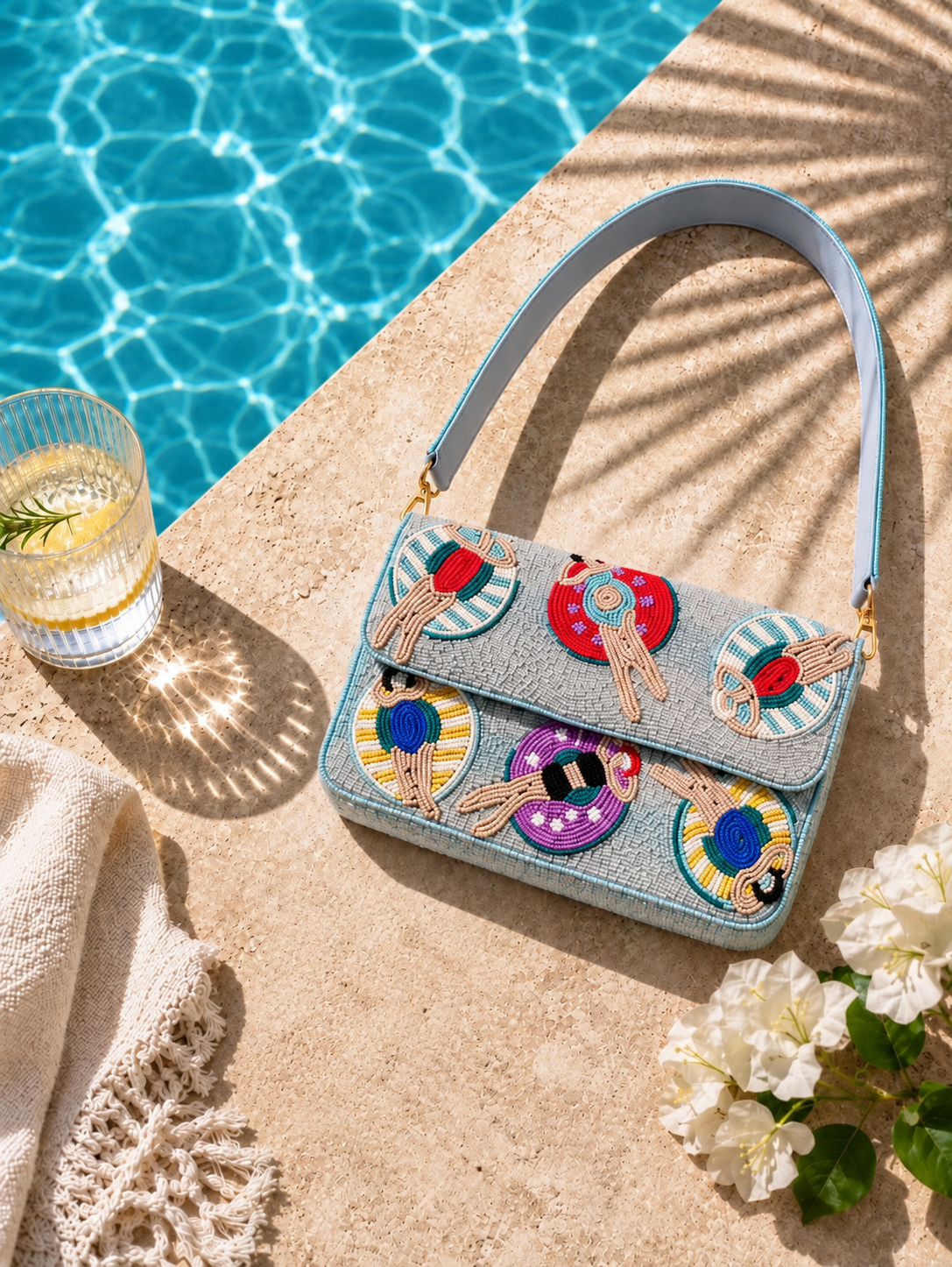 DIVA DIVE BEADED SHOULDER BAG