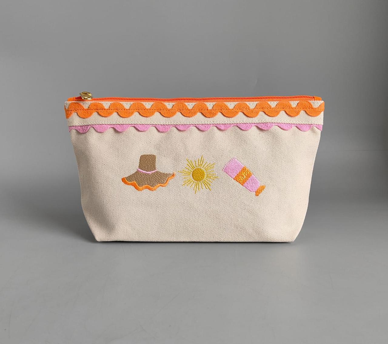 SUNSET EMBROIDERED VANITY POUCH