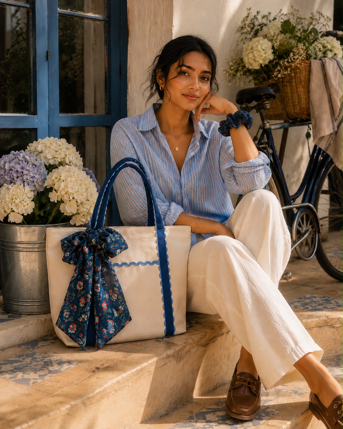 INDIAN BLUE ROBIN CANVAS TOTE